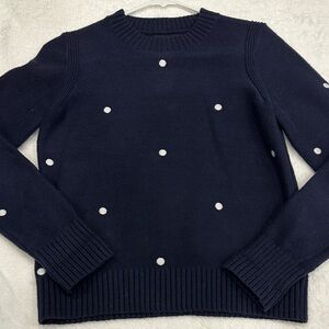 Banana Republic Dark Blue Sweater with White Dots XS